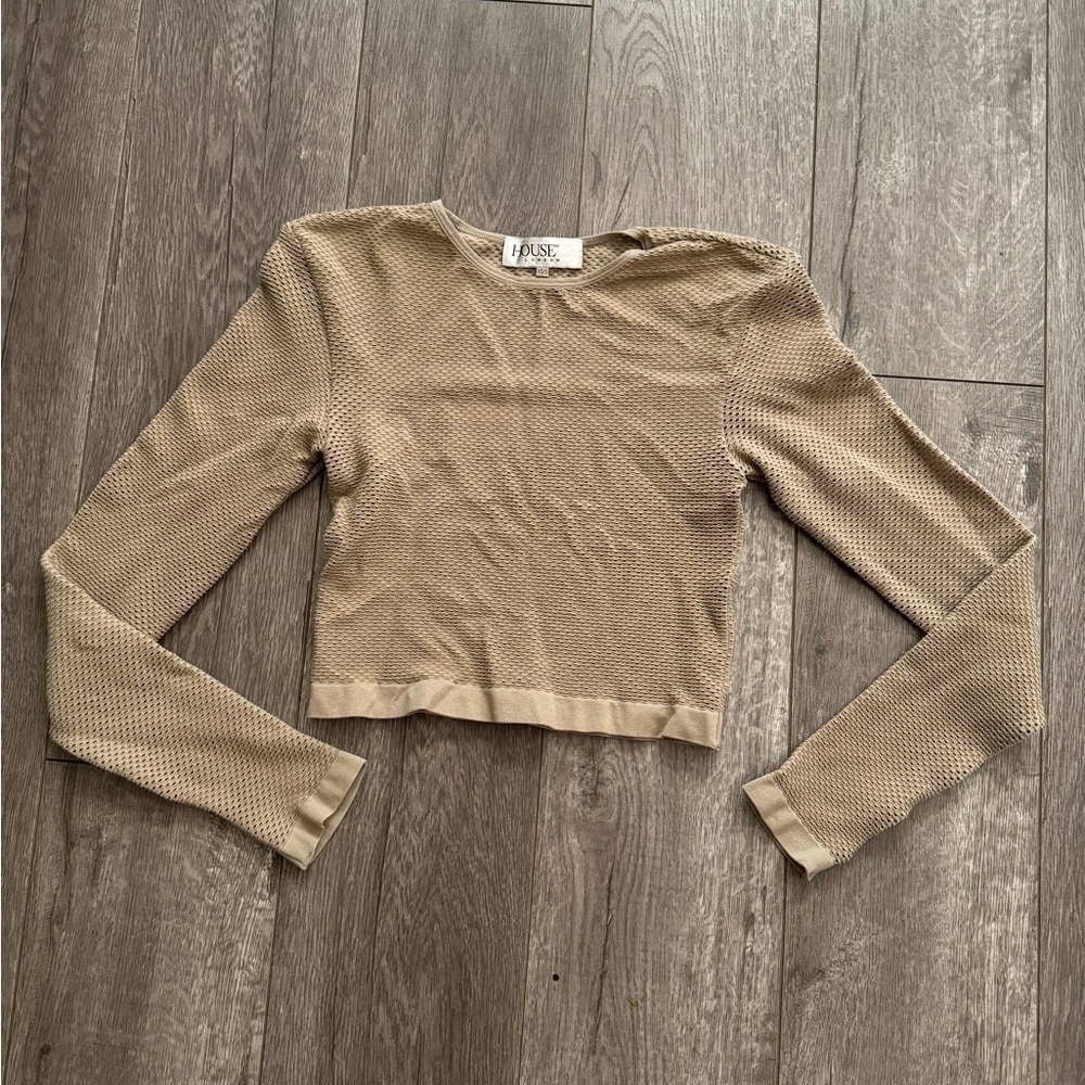 House of CB London mesh cropped long sleeve top xs/s